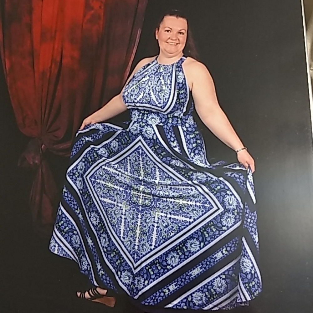 Eliza J Scarf Print Maxi Dress